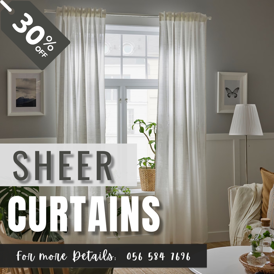 Buy High Quality Sheer Curtains Dubai Online | Flat 25% off.